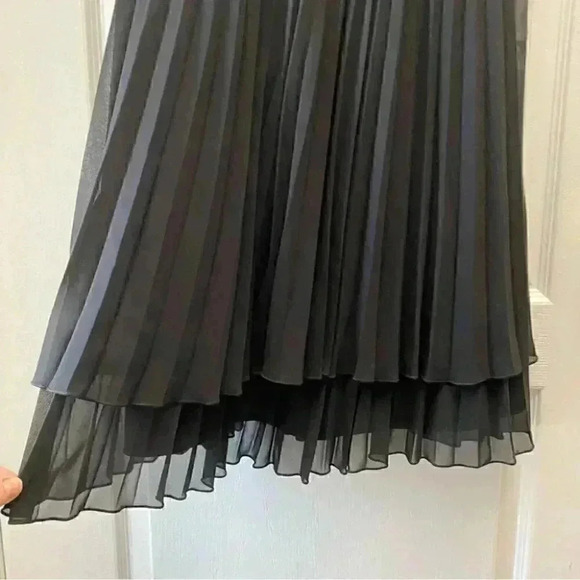 Selina Studio Little Black Dress Sheer Pleated Flowy Sleeveless LBD Size 4 NWT - Picture 8 of 16